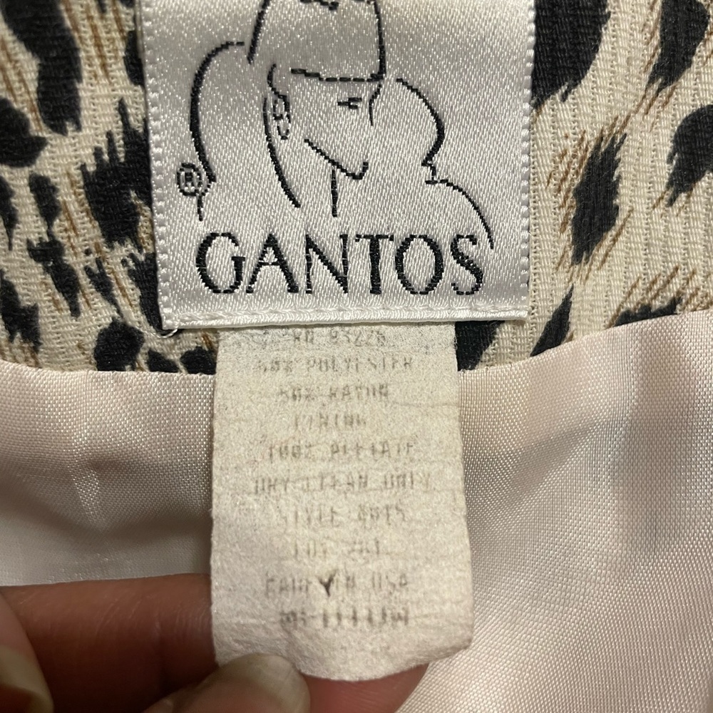 Gantos Vintage 1980s Bomber Jacket Size Medium Leopard Print Shoulder Pads - Picture 8 of 8